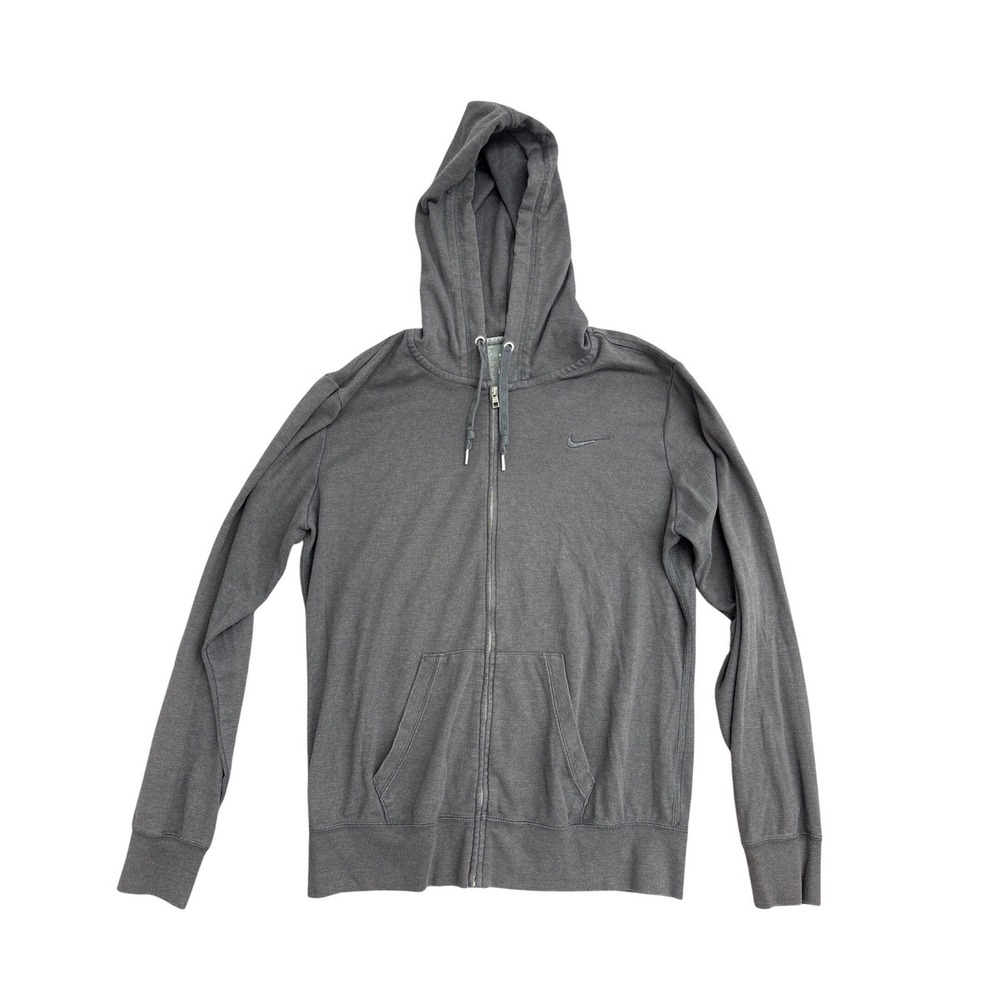 Nike The Athletic Dept Womens Full Zip Hoodie Gray Lightweight Sweatshirt Large